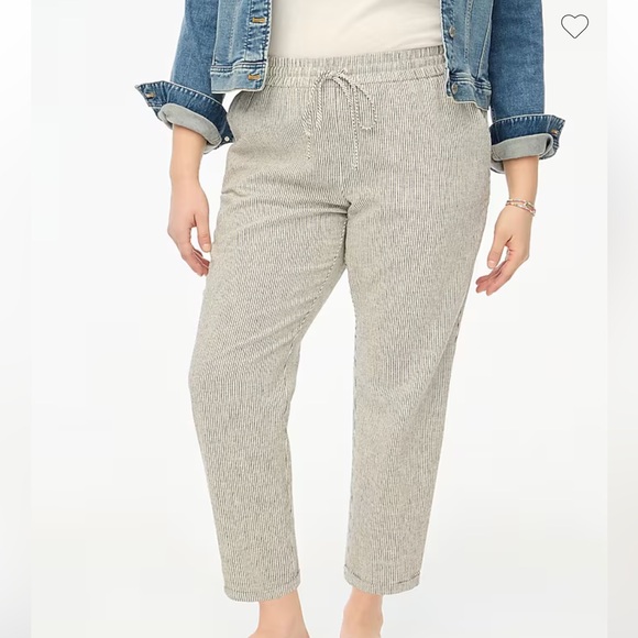 J. Crew Striped linen-cotton blend drawstring pant NWT - Picture 4 of 11
